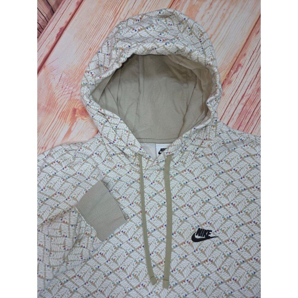 Nike Beige Patterned Hoodie Sweatshirt XL - Picture 4 of 7